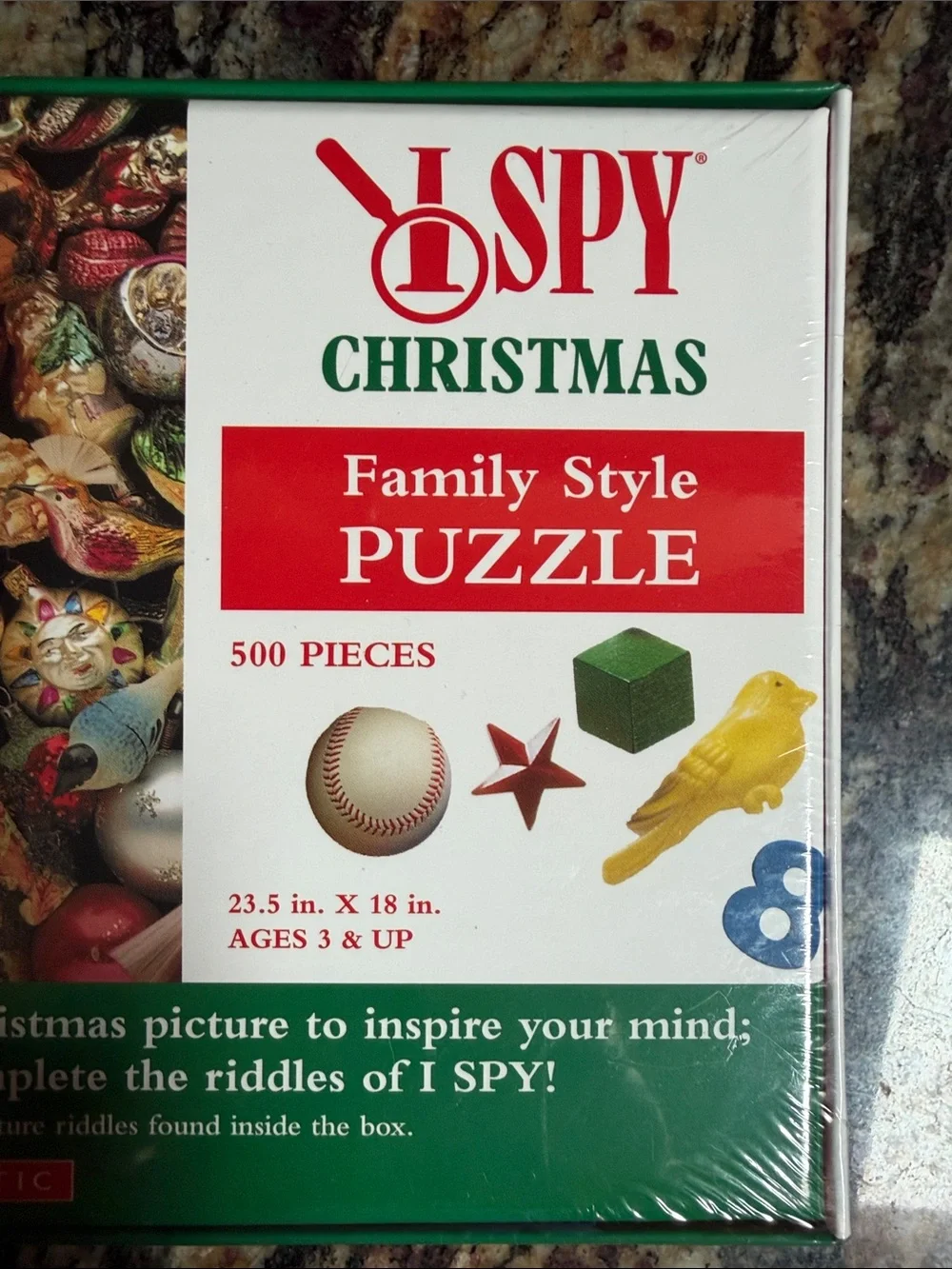 New I Spy Christmas 500 Piece Puzzle Never Opened Family Fun Holiday Gift Advent